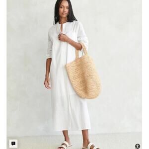 Jenni Kayne Capri Caftan Dress In Ivory Size XS Button Up
